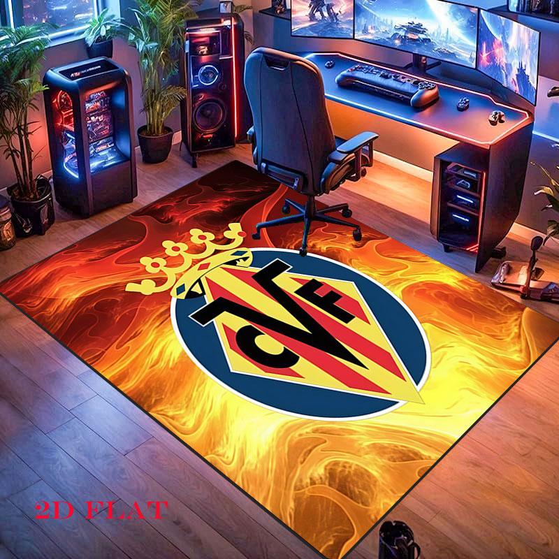 Villarreal logo Carpet Rug for Living Room Bedroom Home Sofa Decoration,Kids play Nonslip Floor Mat