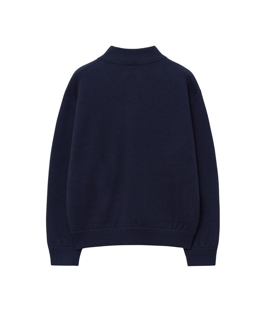 Iolo Merino Wool A-One Knit Jacket_Dark Navy