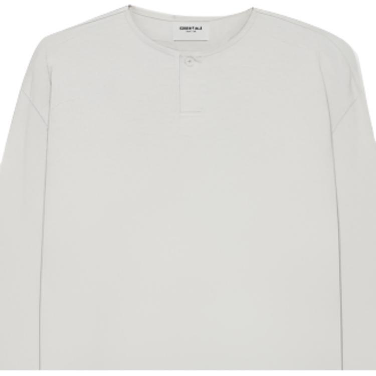 Fear of God Essentials SS21 Thermal Henley Long Sleeve Light Heather Oatmeal Men's FOG-SS21-604