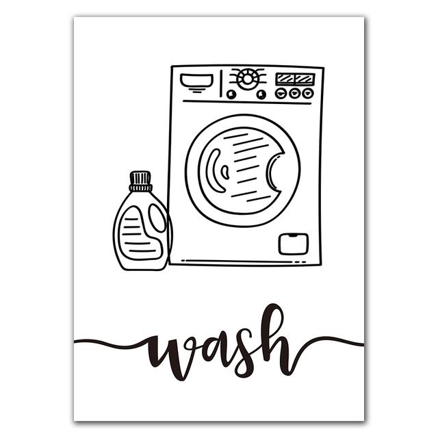 Таблица процедур стирки, настенная живопись, печать на холсте, декор для прачечной, схема стирки, постер, художественная живопись, картина Cuadros