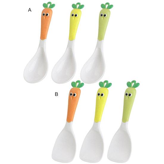 Rice Spoon Non-stick Heat Resistant Long Handle Cartoon Carrot Pattern Rice Spatula Kitchen Accessories
