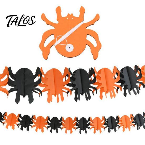 Holiday Atmosphere Decor 5 Pcs 10FT Halloween Banner, Spooky Spider Bat Skull Ghost Themed Party Decorations Pumpkin Hanging Bunting Garland