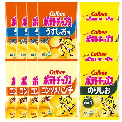 Картофельные чипсы Calbee 3 вида ассорти всего 12 пакетов [Картофельные чипсы]