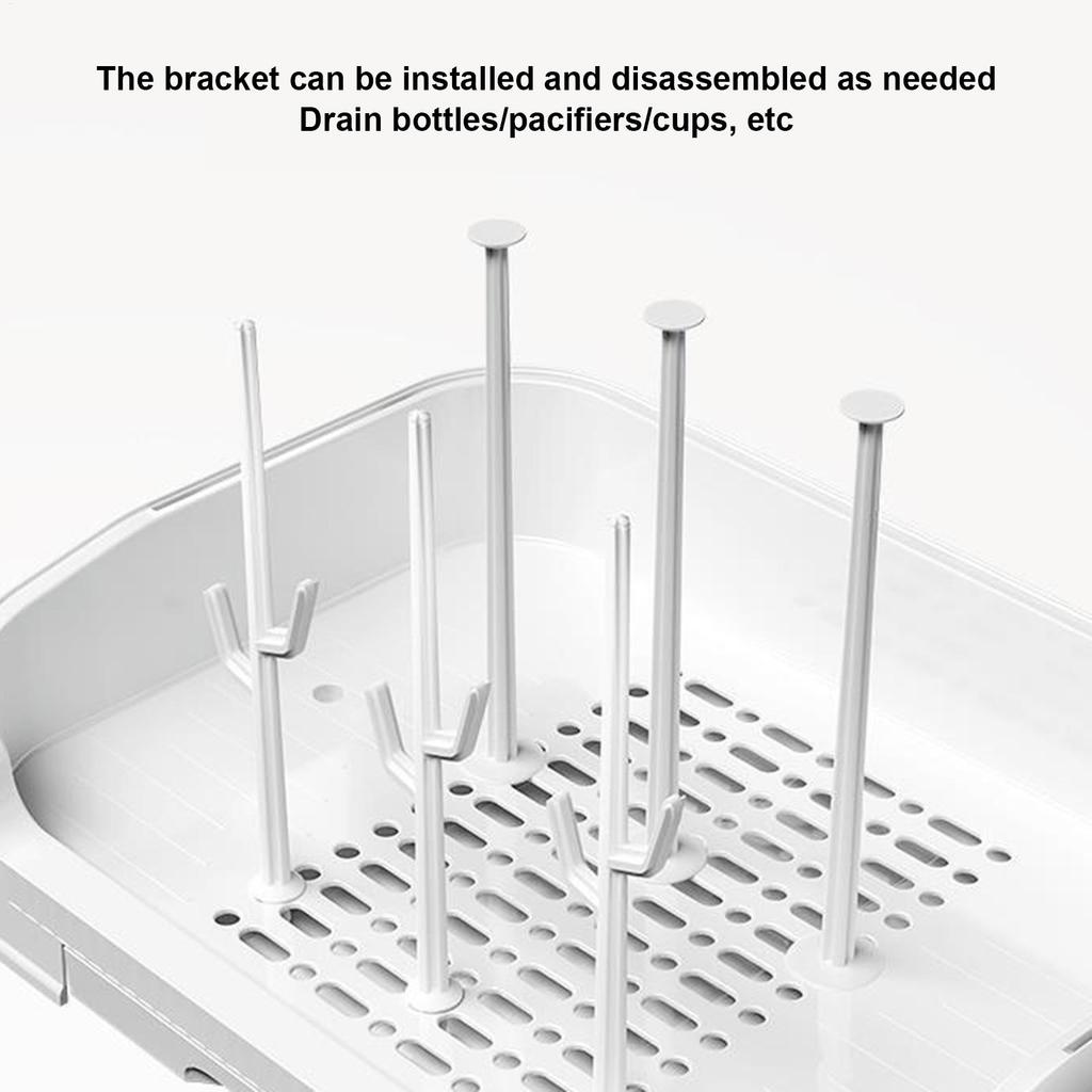 Babies Bottle Drying Rack Dustproof Bottle Storage with Removable Drip Tray Durable Good Sealing Protection Toddler Bottles