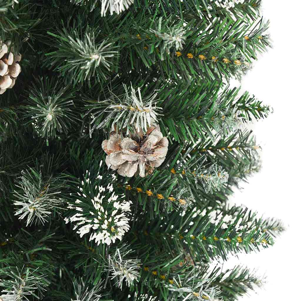 Artificial Slim Christmas Tree in Green and White 150 cm