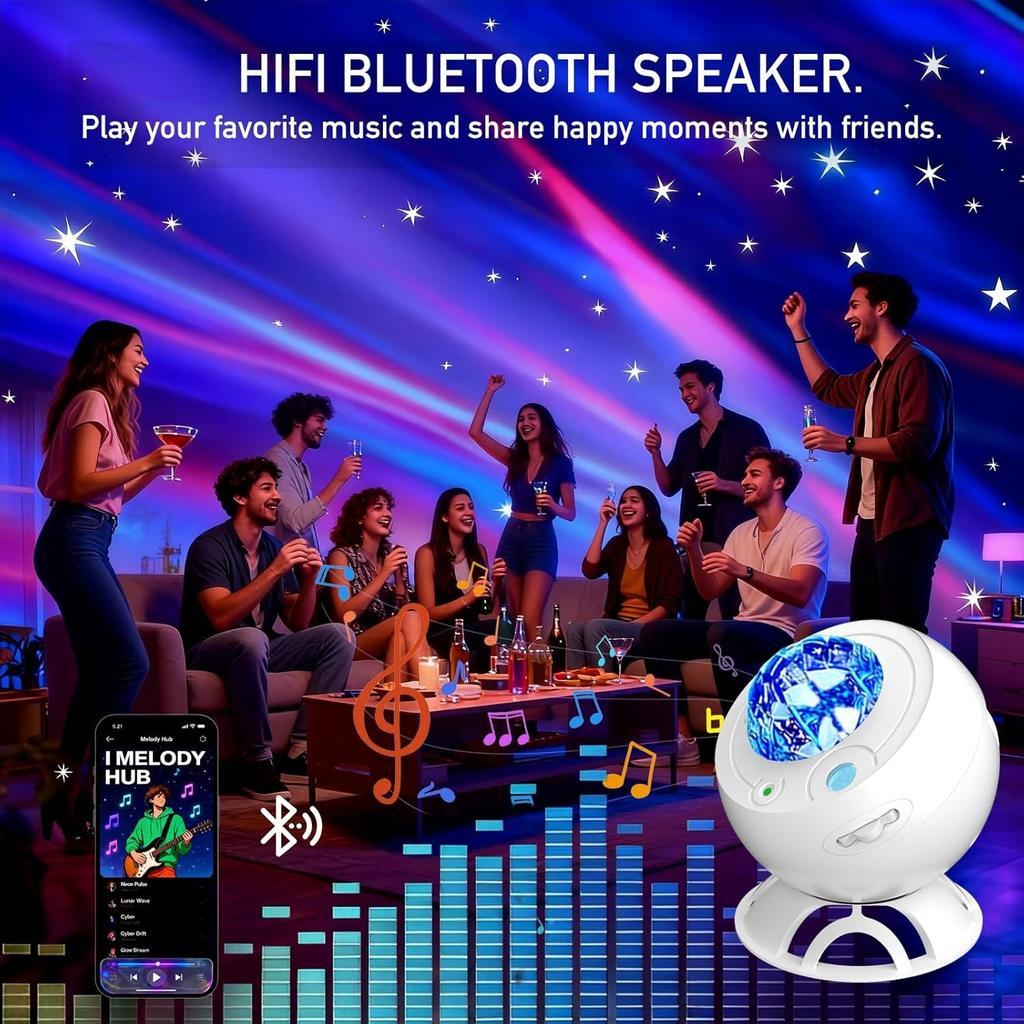 Проектор Звездного Неба Северное Сияние Луна Звезда Проекционная Лампа USB Вечеринка Bluetooth Динамик для Спален Гостиной