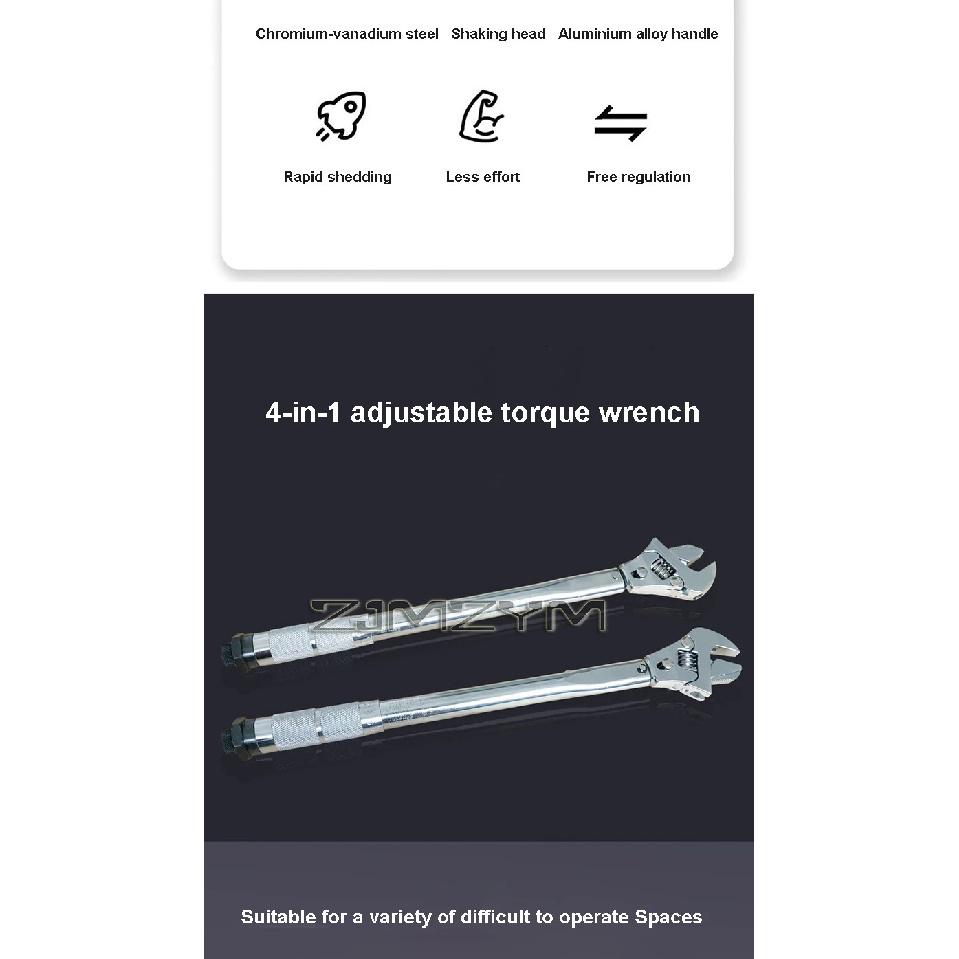 Adjustable Torque Wrench Spanner for Mini Split and Refrigeration System Heavy Duty Wrench with Quick Release 19-110NM