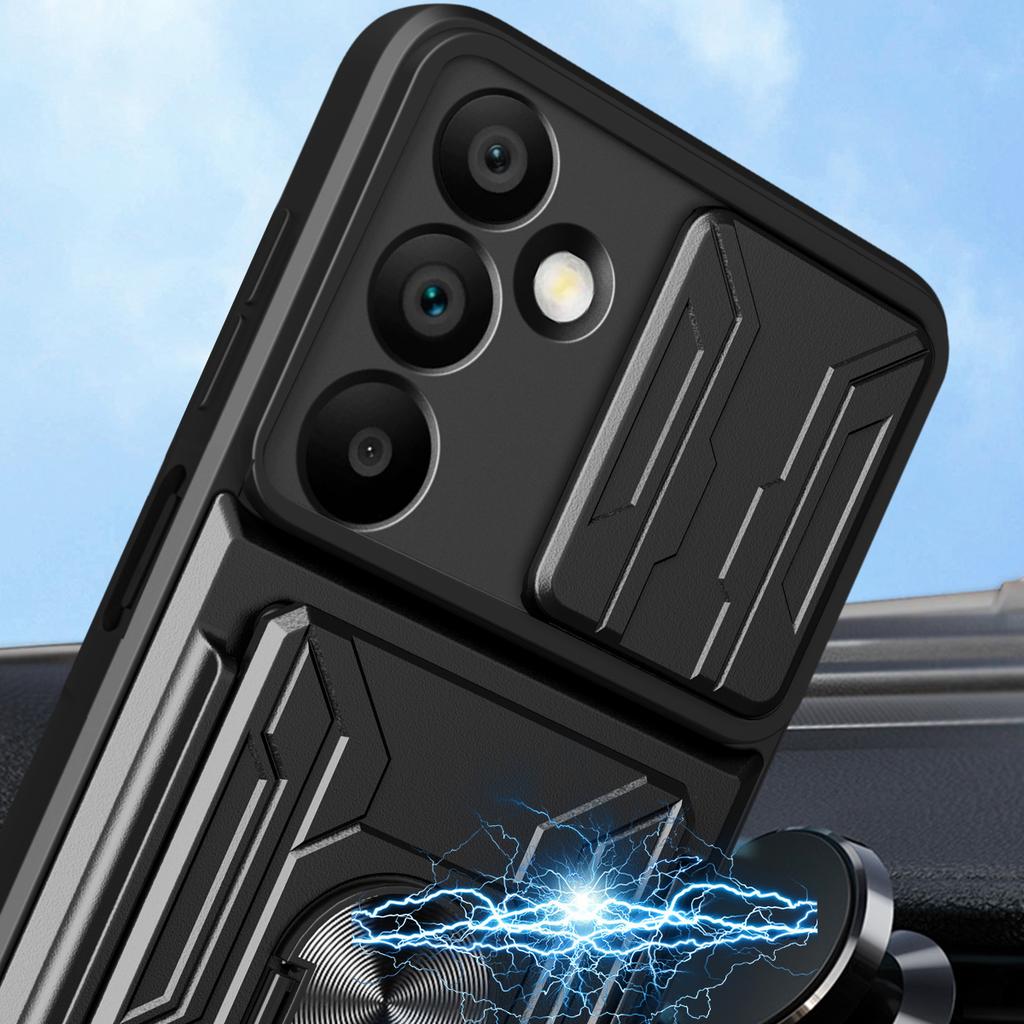 For Samsung Galaxy A16 5G/A16 4G Case PC+TPU Kickstand Phone Back Cover with Camera Slider