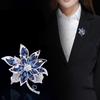 Flower Brooch Rhinestone Decor Hollow Out Formal Suit Coat Collar Hat Scarf Clothes Pin Prom Party Garment Jewelry.