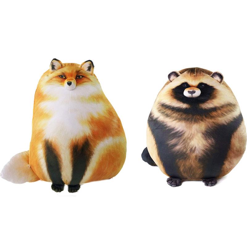 Fox Raccoon Cuddly Plush Toy Huggable Doll Nap Pillow Sofa Cushion Gift Kids
