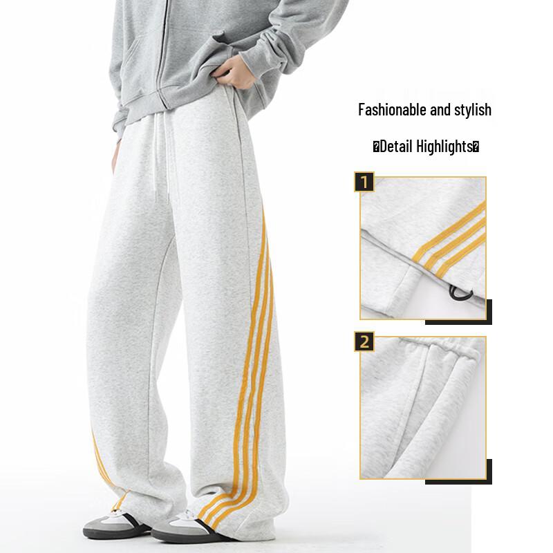 JEEP SPIRIT Men's Three-Stripe Straight-Leg Casual Sweatpants