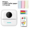 Mini Sticker Printer Bluetooth Smart Pocket Inkless Thermal Printer with 10 Rolls Thermal Paper and Sticker Portable Printer