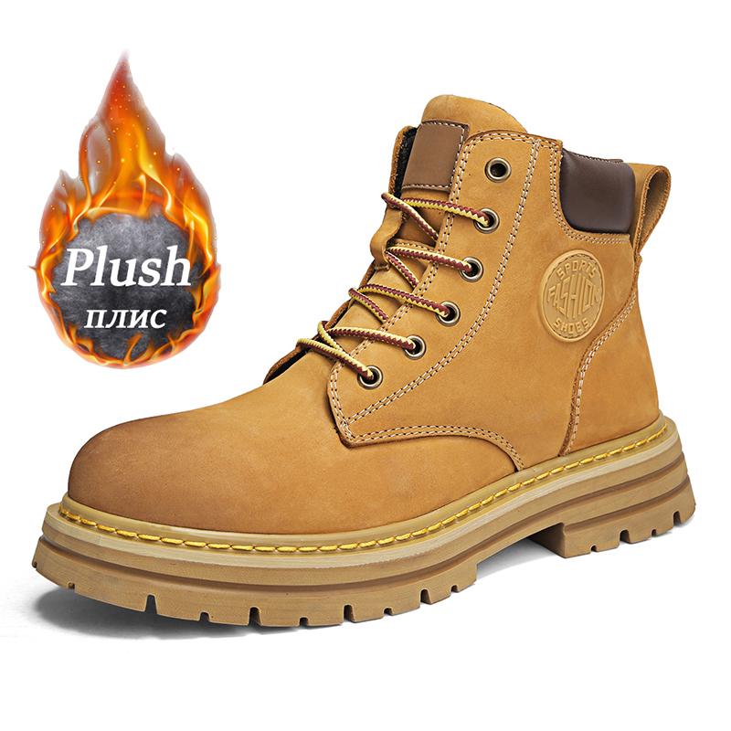 Ботинки женские высокие ботинки женские кожаные туфли высокого качества модные уличные кроссовки мужские нескользящие ботильоны на шнуровке для пары