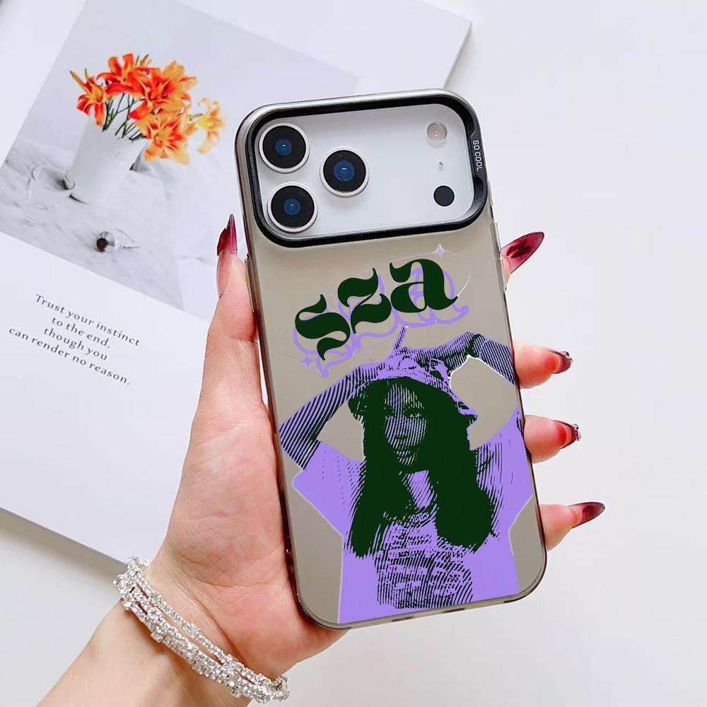 Чехол для телефона Saturn Singer S-SZA для iPhone 17 16 15 14 13 12 11 Pro Max Air Матовый Лазерный Аврора Ударопрочный Funda