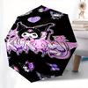 Kuromi,Gothic Kawaii Automatic Umbrella-Foldable, Durable 8-Bone Design, Compact and Stylish, Great for Camping, Halloween, Christmas, Mothe