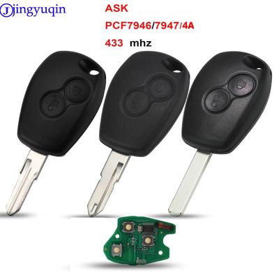 Jingyuqin 2 кнопки дистанционного ключа для Renault Duster Modus Clio 3 Twingo DACIA Logan Sandero Kangoo 433 МГц PCF7947/7946/4A чип