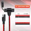 Extractme SAE Quick Connector Harness 12AWG 30CM Waterproof SAE Extension Cord Sidewall Port for Solar Panel Battery Charger