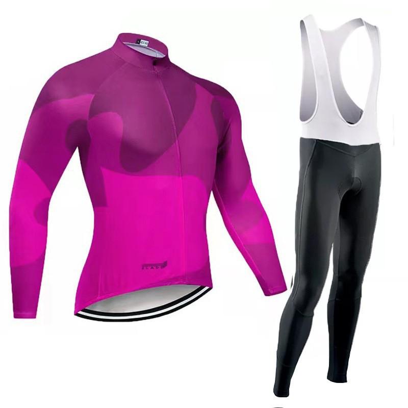 Long Sleeve Cycling Jersey Set Breathable Performance Wear Road Racing Training