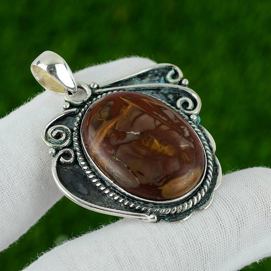 Gift For Her 925 Sterling Silver Natural Noreena Jasper Gemstone Jewelry Pendant
