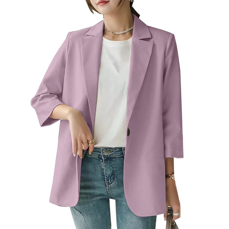 ZANZEA Женский повседневный кардиган с отложным воротником и рукавом 3/4