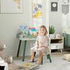 Children's Chair and Table Set with Storage Shelf, in MDF and Pine Wood, Green