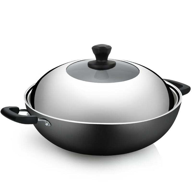 COOKER KING 40cm Cast Iron Double-Handle Wok