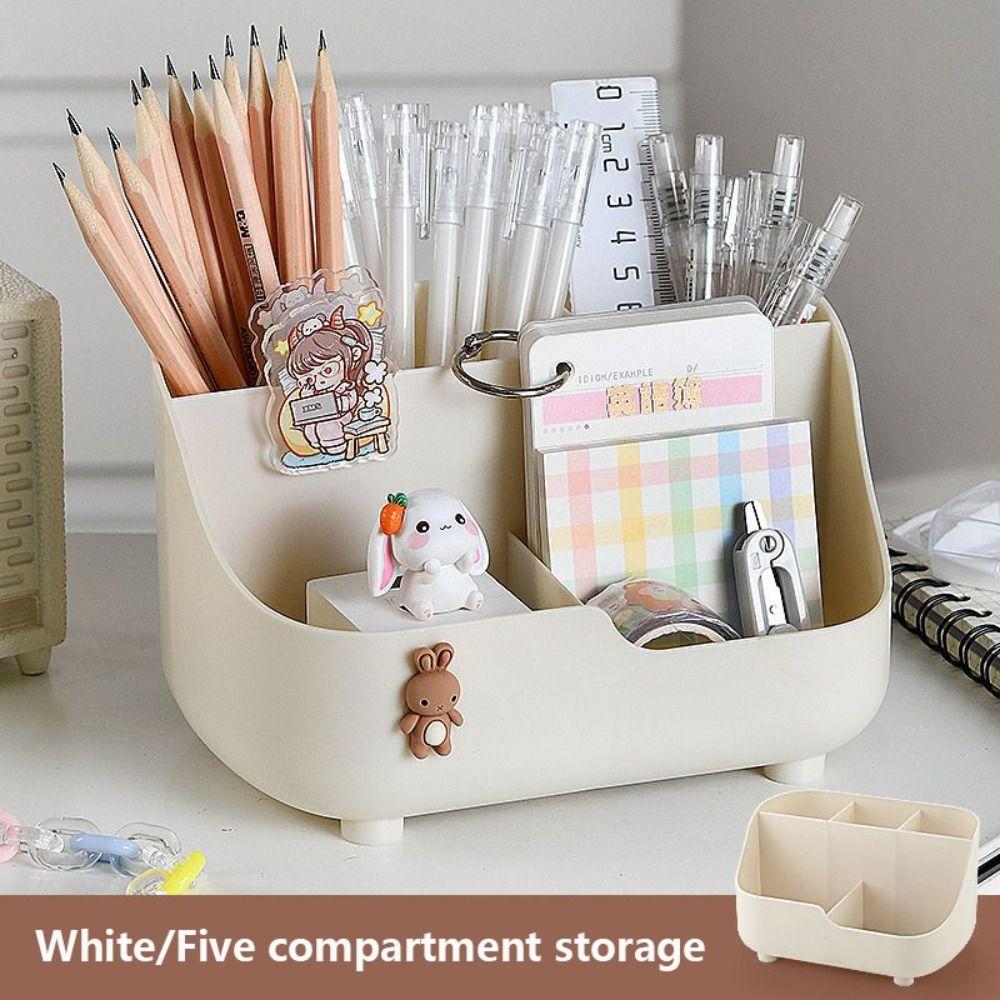 Plastic Pen Holder Multifunctional Makeup Brush Holder Cute Pen Container Students