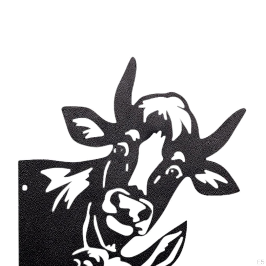 2D Peeping Metal Art Black Silhouette Artwork Fence Decoration Decorative Cutout Garden Ornament for