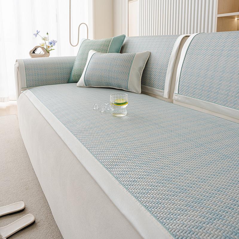 Ice Rattan Cool Sofa Cushion  Summer New Non-Slip Anti-Cat Claw Rattan Mat Seat Cushion Sofa Cover Cross-Border