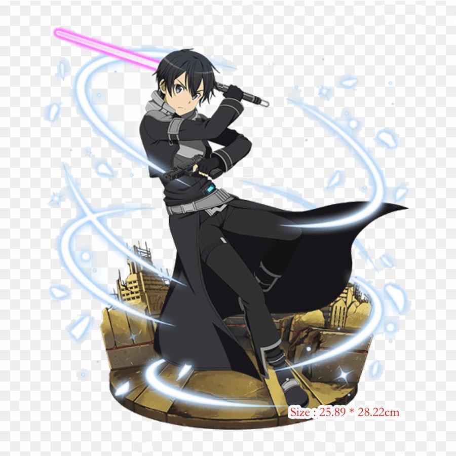 Cartoon Sword Art Online Fatal Bullet Kirito Iron On Patches For Clothing Applique Stickers On Clothes Heat-Sensitive Custom Patch