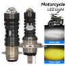Motorcycle LED Headlight H4 P15D Hi/Low Lights Dual Colors Headlight Projector Lens Bulb Motor Driving Lights DRL Front Lamp