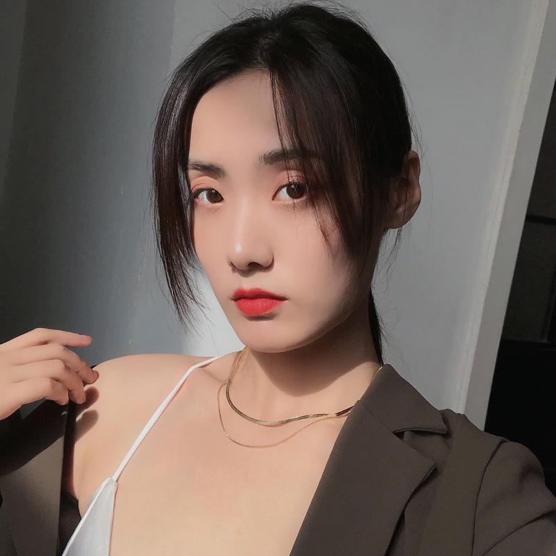 Европейское и американское двухслойное модное ожерелье: Модная металлическая текстурированная ключичная цепочка H2511