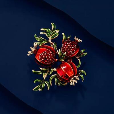 Ретро-брошь, изысканный женский фрукт класса люкс, корсаж Mori с красным гранатом, значок Niche Design