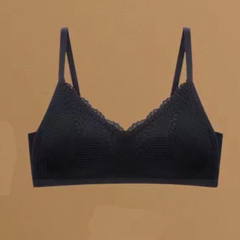 Женский бюстгальтер из латекса с кружевом на подтяжках без косточек, кружевной спортивный бюстгальтер для сна, удобный чехол