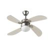 BERMUDES Ø 107 Cm - Reversible Ceiling Fan, 4 Light Oak Blades + Lighting 1 Globe 60W E27 - 112423