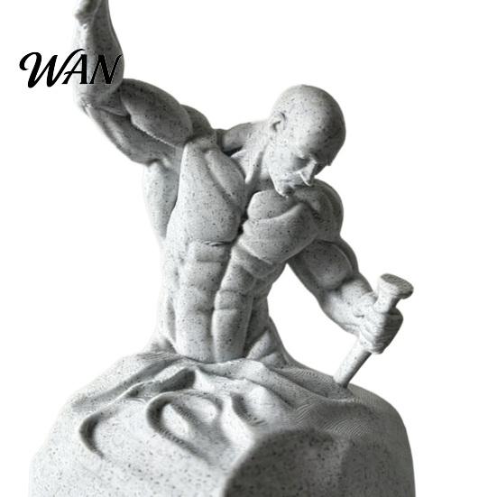 Simple Design Sculpture Self Made Man 3D Printed Abstract Figure Statue Desktop Never Give Up Inspirational Figurine for Home Office Table Shelf Decor