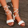 Women's Sandals Flat Lace Modern Flat Shoes Cross Lace Sexy On Sale 2024 New Fashion Design Solid Color Adult Women's Sandals