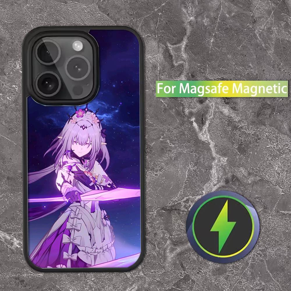 H-Honkai Castorice Star R-Rail Чехол для телефона iPhone 16,15,14,13,12,11,Pro,Max,Plus,Mini,SE MagSafe Магнитная беспроводная зарядка