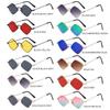 Trendy Small Metal UV Protection Film Men's Shades Sun Glasses Women's Sunglasses Diamond Shape