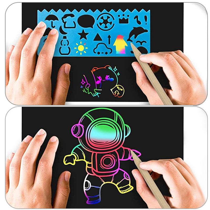 10/20/40 шт. Скретч-бумага 16K/32K Радужная Многофункциональная Скретч-картина Сделай сам Скретч-офф бумага Офисные Культурные принадлежности TMZ