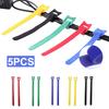 5Pcs 20cm Reusable Hook Loop Cable Cord Ties Wire Tidy Strap Fastener Organizer