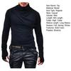 Spring Autumn Men Top Neck Protection High Collar Slim Fit Stretchy Pleated Long Sleeves Pullover