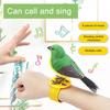 Electric Simulation Bird Toy with 3 Standing Base Sound Motion Activated Simulation Bird Interactive Toy Movable Mouth Head Fake Bird Toy