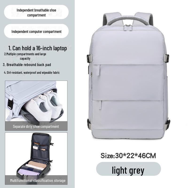 Дорожный рюкзак унисекс с отделением для обуви, легкий и вместительный, подойдет для работы, учебы или работы за компьютером.