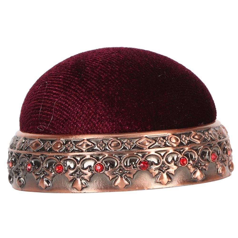 Alloy Holder Round Pin Cushion Lightweight Design Sewing Pin Cushion For Daily Sewing