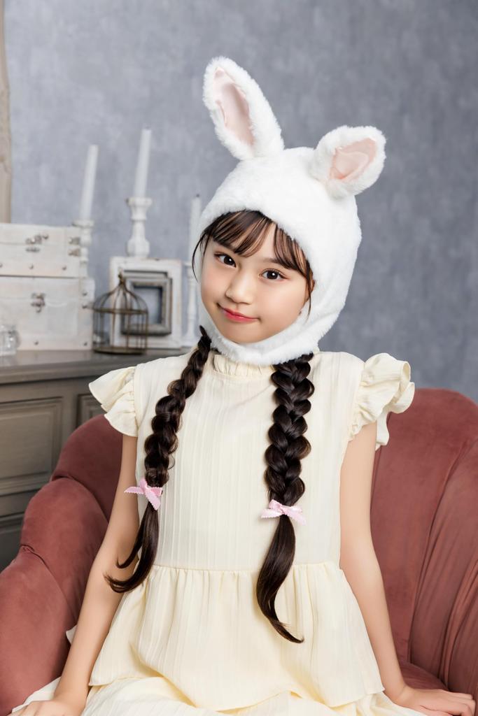 Clearstone Cosplay Halloween Fluffy White Headgear, Bunny, Kids,