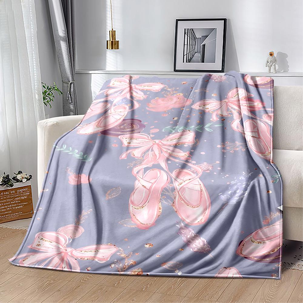 Dreamy Ballerina Flannel Blanket - Soft and Comfortable, Suitable for Sofas, Beds, Offices, Travel, and All Seasons, Making It A Perfect Holiday Gift.