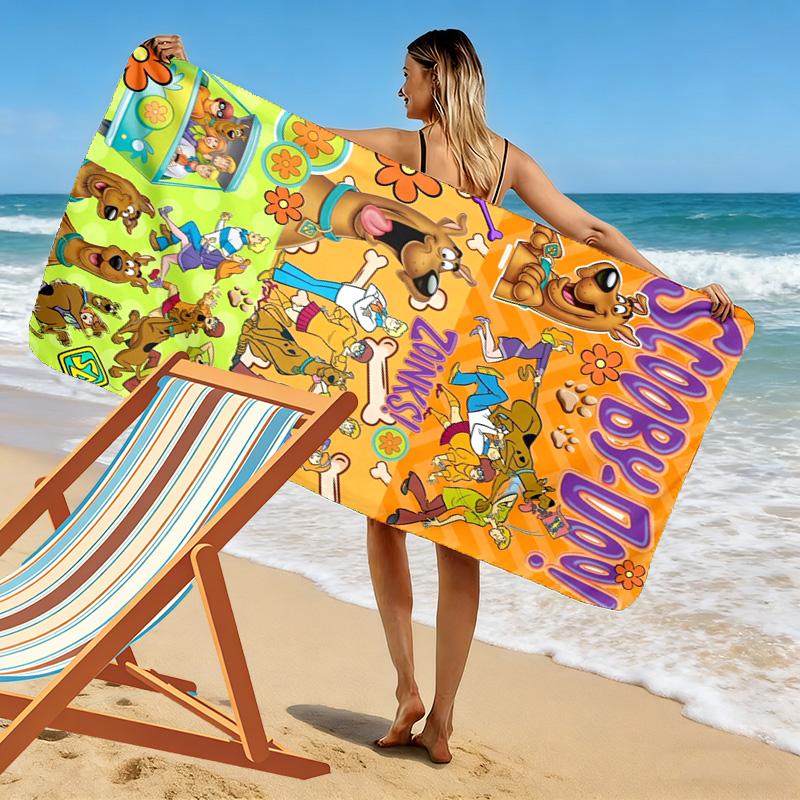 Scoobydoo Print Beach Towel, Large Soft Quick Dry Towel for Beach Camping Swimming