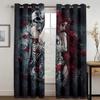 3D-принт Современный День святого Валентина Роза Череп Черная пара 2 шт. Занавески на окна для гостиной, спальни, домашнего декора Крючок