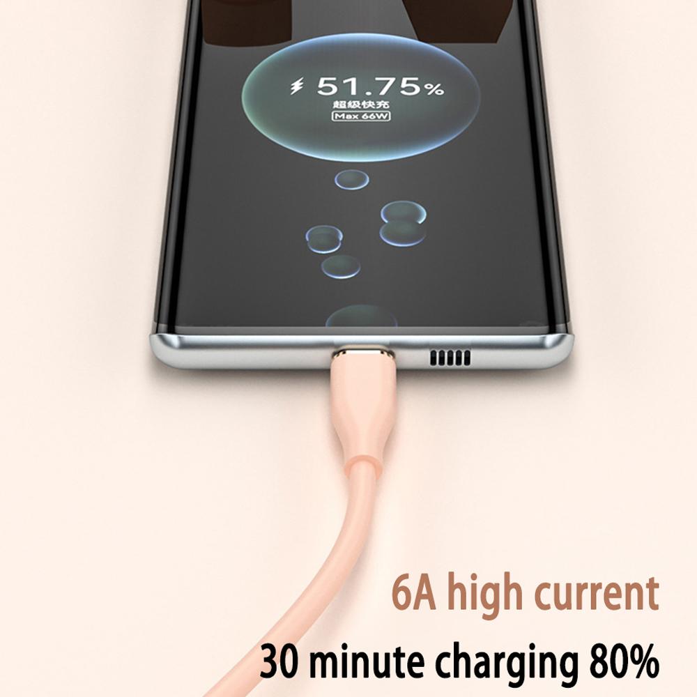 Кабель для быстрой зарядки Liquid Silicon Type C-C USB-C PD 60 Вт SCP 66 Вт для Xiaomi iPhone15 Plus Pro Max